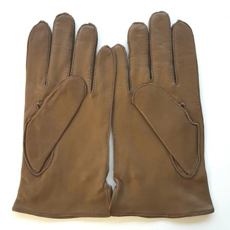Gants en Cuir d'Agneau Terre de Sienne Antonin Doublure Soie.