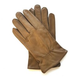 Gants en Cuir d'Agneau Terre de Sienne Antonin Doublure Soie.