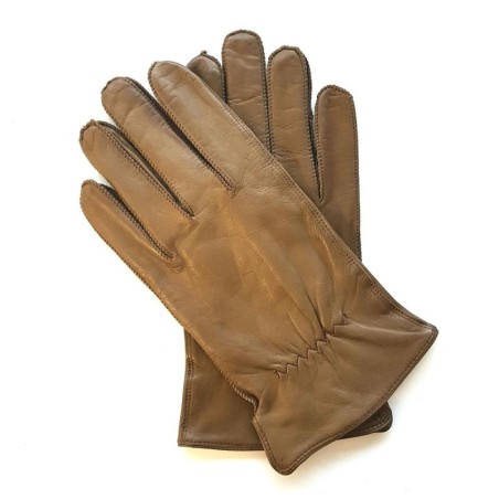 Gants en Cuir d'Agneau Terre de Sienne Antonin Doublure Soie.