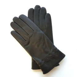Gants en cuir d'Agneau Marron Milo Doublure en Cachemire.