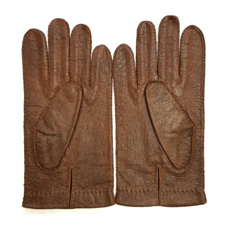 Gants en Cuir de Pécari Chocolat Joseph Non Doublés.