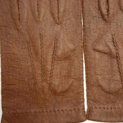 Gants en Cuir de Pécari Chocolat Joseph Non Doublés.
