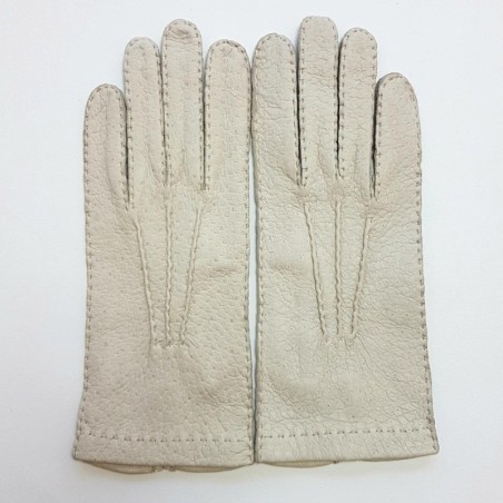 Gants en Cuir de Pécari Otmeal Patt Non Doublés.