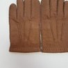 Gants en Cuir de Pécari Marron Glacé Joseph Non Doublés.