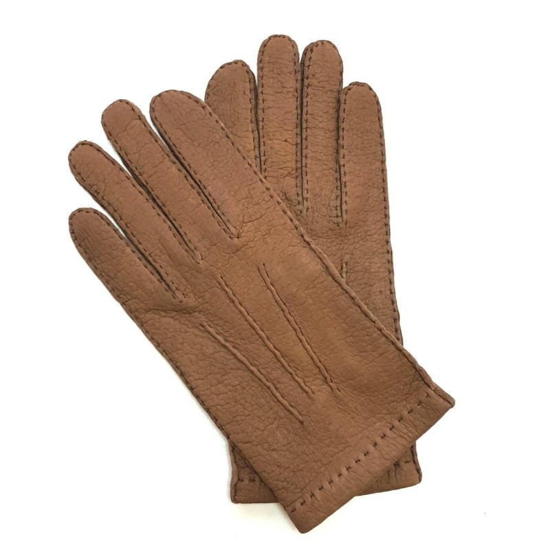 Gants en Cuir de Pécari Marron Glacé Joseph Non Doublés.