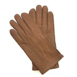 Gants en Cuir de Pécari Marron Glacé Joseph Non Doublés.