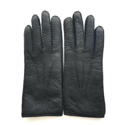 Gants en Cuir de Pécari Noirs Paul Non Doublés.