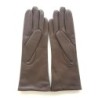 Gants en Cuir d'Agneau Marron Coline Doublés Cachemire.
