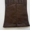 Gants en Cuir d'Agneau Marron Coline Doublés Cachemire.