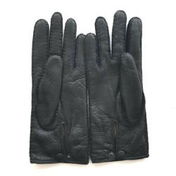 Gants en Cuir de Pécari Noirs Paul Non Doublés.