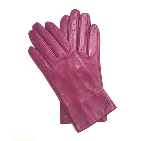 Gants en Cuir d'Agneau Hot Pink Capucine Doublés Soie.