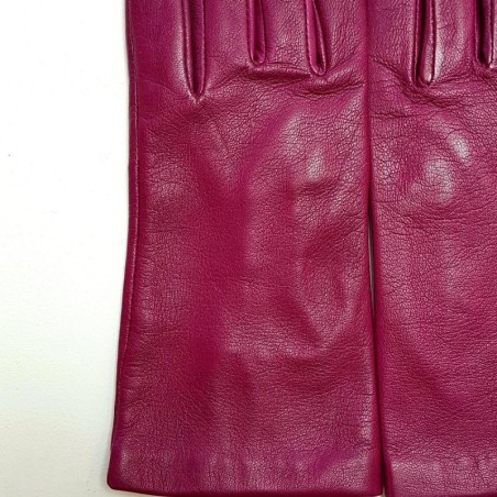 Gants en Cuir d'Agneau Hot Pink Capucine Doublés Soie.