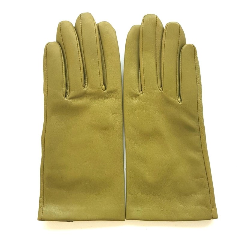 Gants en Cuir d'Agneau Luciole Capucine Doublés Soie.