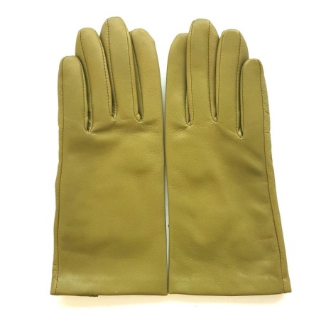 Gants en Cuir d'Agneau Luciole Capucine Doublés Soie.