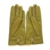 Gants en Cuir d'Agneau Luciole Capucine Doublés Soie.
