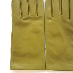 Gants en Cuir d'Agneau Luciole Capucine Doublés Soie.