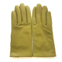 Gants en Cuir d'Agneau Luciole Capucine Doublés Soie.