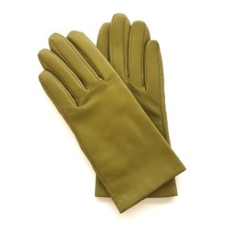 Gants en Cuir d'Agneau Luciole Capucine Doublés Soie.