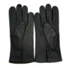 Gants en Cuir de Pécari Noir Michel Doublés Soie.
