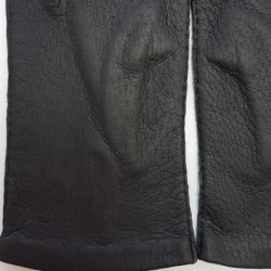 Gants en Cuir de Pécari Noir Michel Doublés Soie.