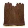 Gants en Cuir de Pécari Marron Foncé Michel Non Doublés.