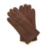Gants en Cuir de Pécari Marron Foncé Michel Non Doublés.