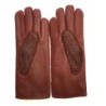 Gants en Cuir de Pécari et Autruche Bordeaux Adèle Doublés Alpaga.