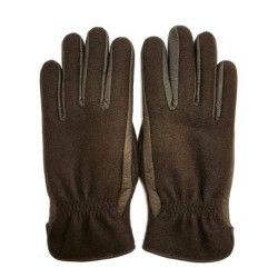 Gants en Laine Alpaga Cuir de Pécari Marron Moyra Doublés Mérinos.