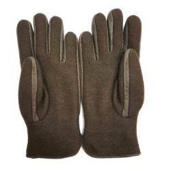 Gants en Laine Alpaga Cuir de Pécari Marron Moyra Doublés Mérinos.