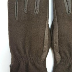 Gants en Laine Alpaga Cuir de Pécari Marron Moyra Doublés Mérinos.