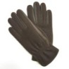 Gants en Laine Alpaga Cuir de Pécari Marron Moyra Doublés Mérinos.