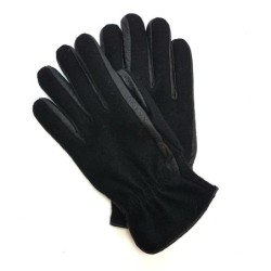 Gants en Laine Alpaga Cuir de Pécari Noirs Fergus Doublés Mérinos.