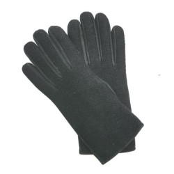 Gants en Laine Alpaga Cuir Chèvre Velours Noirs Jeanie Doublés Alpaga.