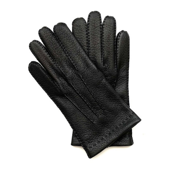 Gants en cuir de cerf noir "COWAL".