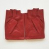 Mitaines en Cuir d'Agneau Rouges Pilote Non Doublés.