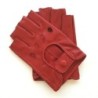 Mitaines en Cuir d'Agneau Rouges Pilote Non Doublés.