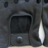 Mitaines en Cuir d'Agneau Noir Pilote Non Doublés.