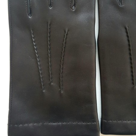 Gants en Cuir d'Agneau Marron Henri Doublés en Cachemire.