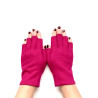 Wool and acrylic fuchsia mittens "LOUCIA"