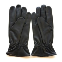 Gants en cuir d'Agneau Noirs Milo Doublure en Cachemire.