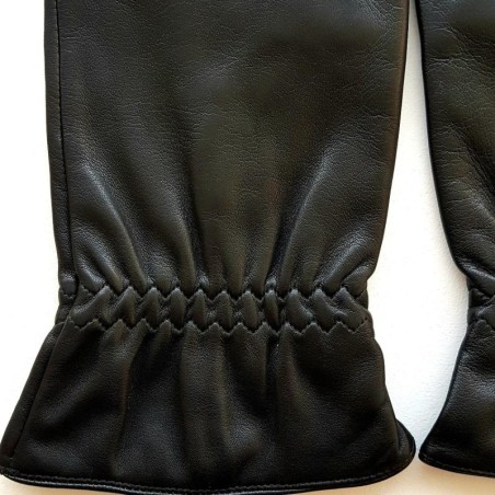 Gants en cuir d'Agneau Noirs Milo Doublure en Cachemire.