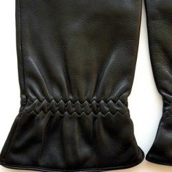 Gants en cuir d'Agneau Noirs Milo Doublure en Cachemire.