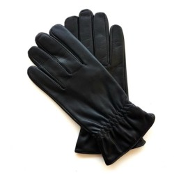 Gants en cuir d'Agneau Noirs Milo Doublure en Cachemire.