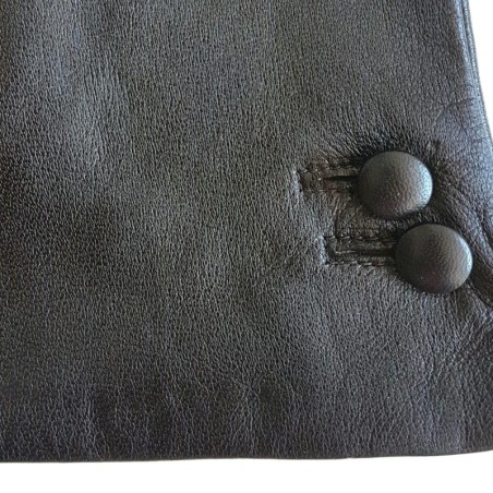 Gants en Cuir d'Agneau Noir Clémentine Doublés Cachemire.