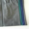 Gants en Cuir d'Agneau Gris Myrtille Vert Akano Doublés Soie.