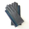 Gants en Cuir d'Agneau Gris Myrtille Vert Akano Doublés Soie.