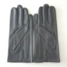 Gants en Cuir d'Agneau Gris Myrtille Vert Akano Doublés Soie.