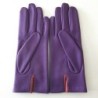 Gants en Cuir d'Agneau Amethyste Rose Antique Blossom Anna Doublé soie