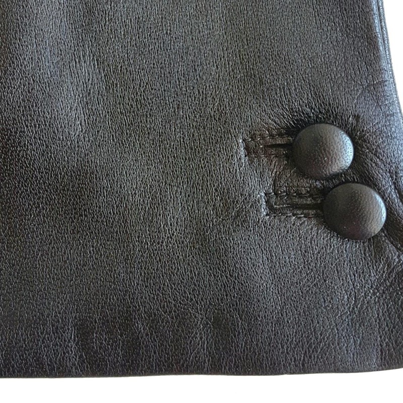 Gants en Cuir d'Agneau Noir Clémentine Doublés Cachemire.