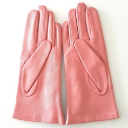 Gants en Cuir d'Agneau Blossom Rose Antique Lila Doublé soie